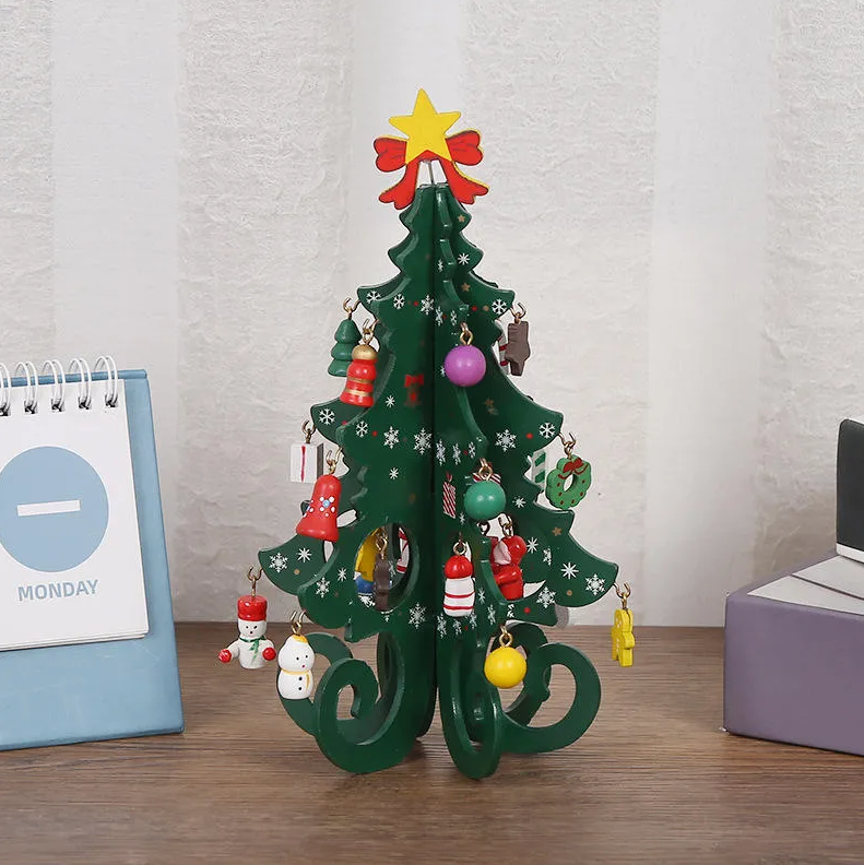 Mini Wooden Christmas Tree Ornaments – Festive Holiday Home Décor