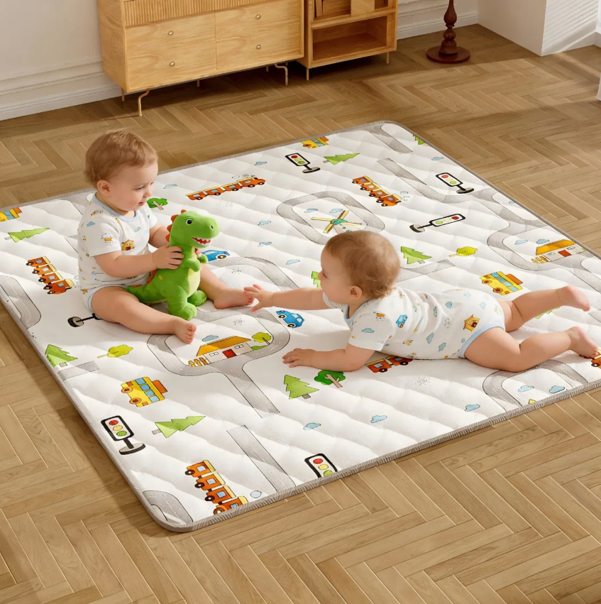 Eco Cotton Kids Play Rug – Foldable Travel Mat with EN71 Safety Certification