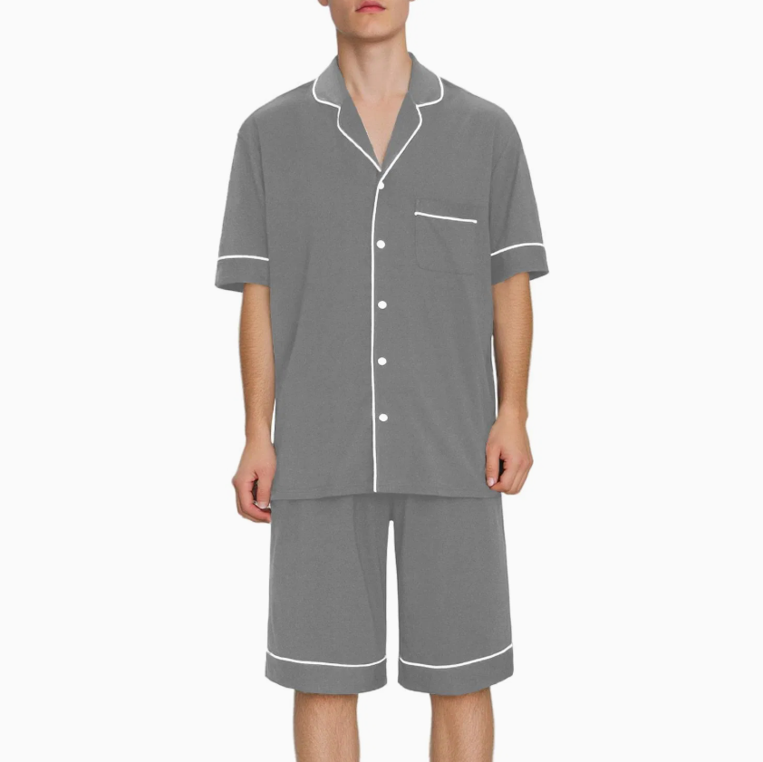 2-Piece Summer Bamboo Viscose Pajama Set – Unisex Lightweight Loungewear & Sleepwear