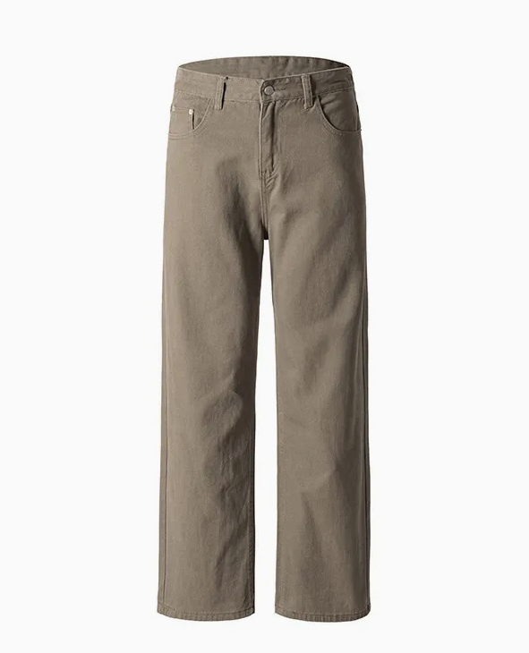 Premium Beige Wide-Leg Chinos for Men – Comfortable Smart-Casual Trousers