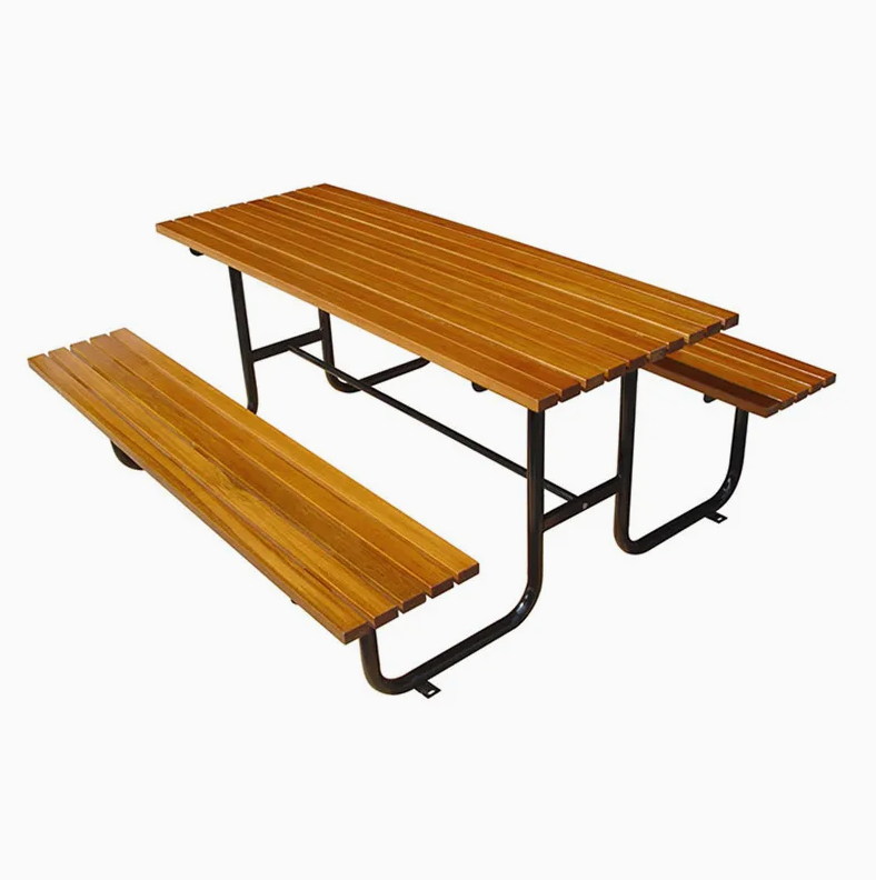 Commercial Outdoor Wood-Slat Picnic Table & Bench – Patio, Restaurant & Garden Furniture