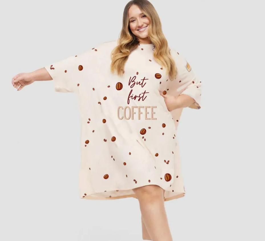 Oversized Bamboo Sleep T-Shirt with Two Side Pockets – Comfortable Loungewear & Sleep Tee