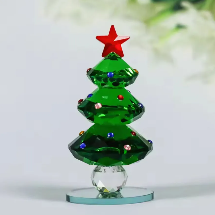 Clear Acrylic Flat Disc Christmas Tree Ornaments