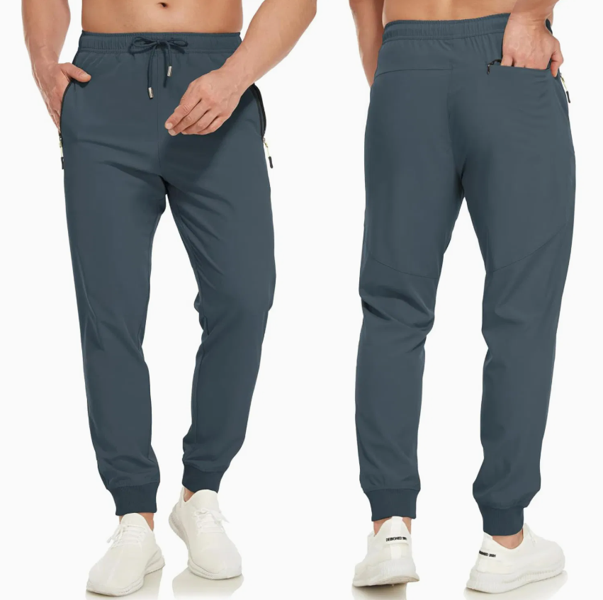 Men's Lightweight Quick-Dry Athletic Joggers – Running, Hiking & Gym Sweatpants with Zipper Pockets