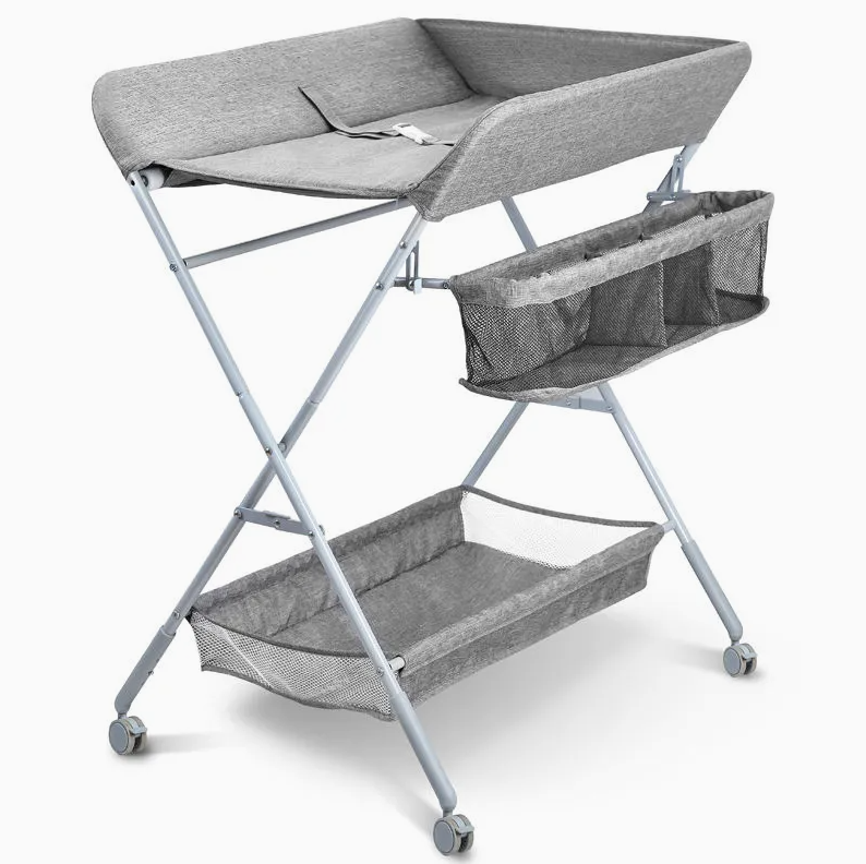 Portable Folding Baby Diaper Changing Table – Movable Nursery Station with Storage