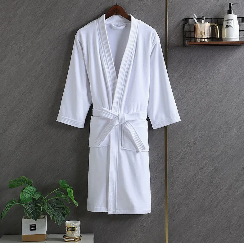 Premium Cotton Waffle Terry Velour Hotel Bathrobe – Soft, Absorbent & Comfortable