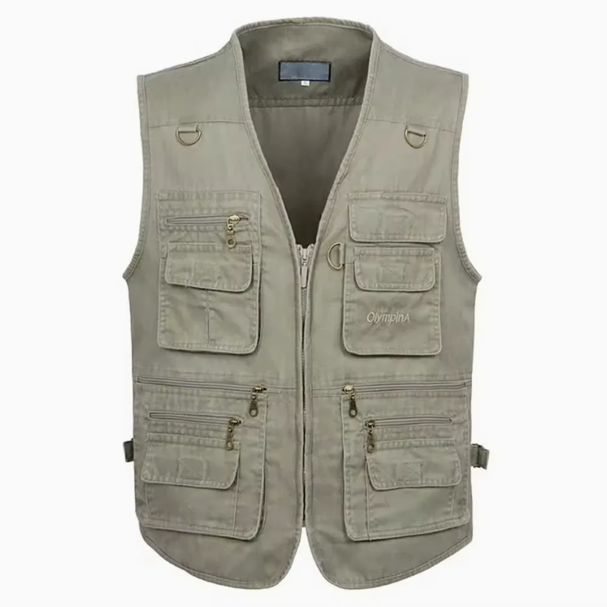 Men's Casual Summer Cotton Sleeveless Multi-Pocket Vest – Lightweight Utility Waistcoat