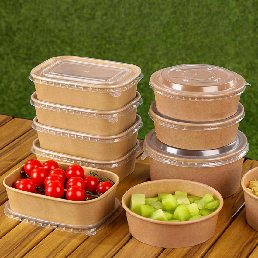Wholesale Leakproof Disposable Kraft Paper Salad Bowl – Custom Printed Food Container