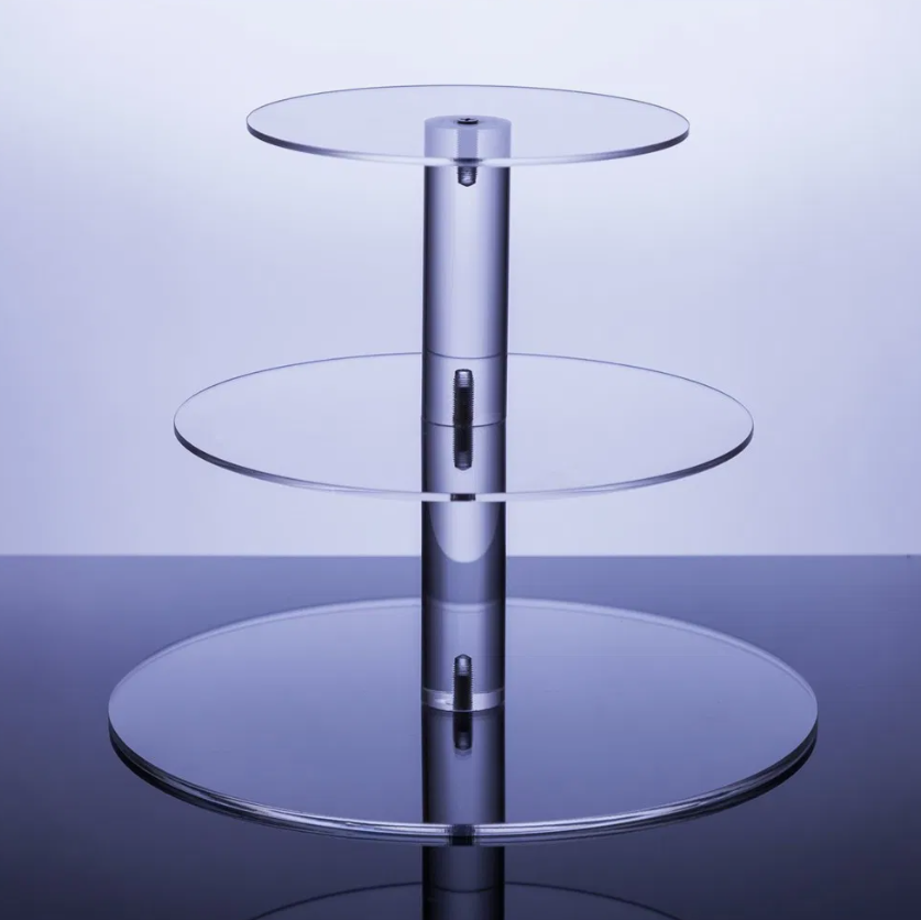 Stylish Acrylic Round Cake & Bread Display Stand – Elegant Dessert Serving Display