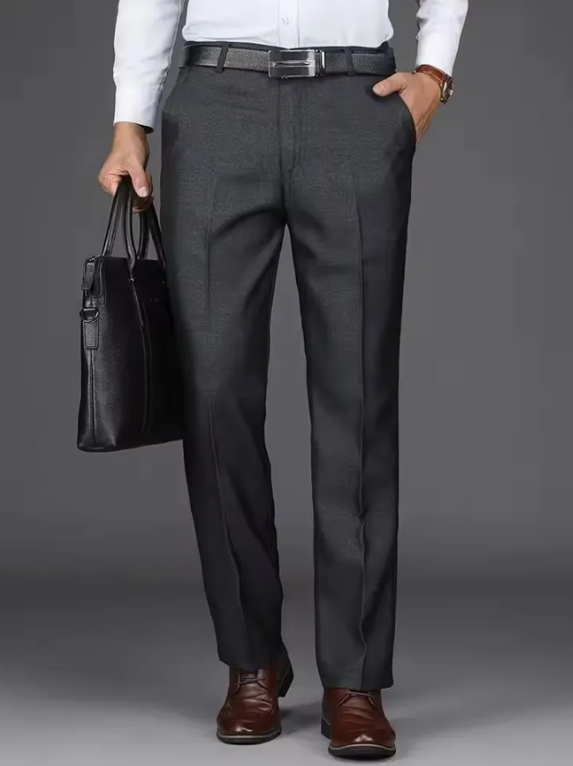 Men's Regular-Fit Business Suit Pants – Classic Formal Dress Trousers